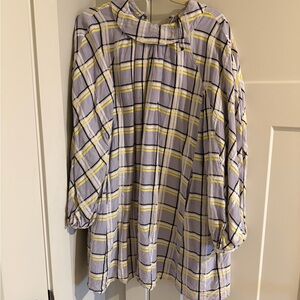 STINE GOYA Plaid dress in Yellow and Purple